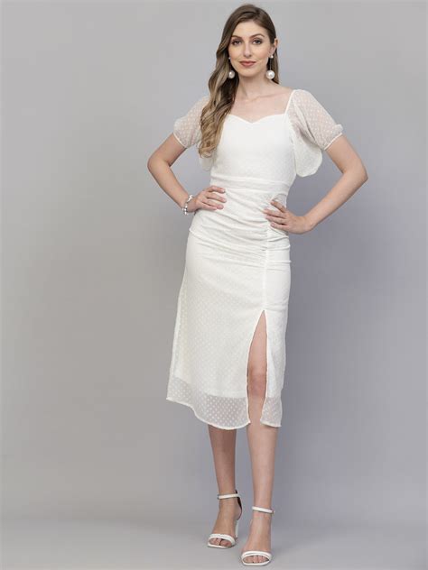 AAYU Women A-Line Batwing Sleeves White Dress – Aayu Creation Pvt Ltd.