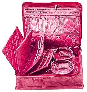 atorakushon® Satin Pink Multipurpose Make Up Pouch Jewellery Cosmetic ...