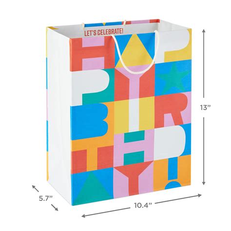 13" Color Block Large Birthday Gift Bag - Gift Bags | Hallmark