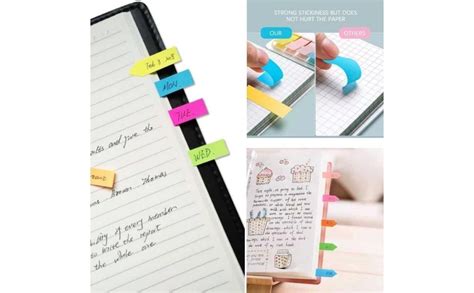R H lifestyle Sticky Notes Set Memo Pad with 8 Sticky Tabs, Bright Neon ...
