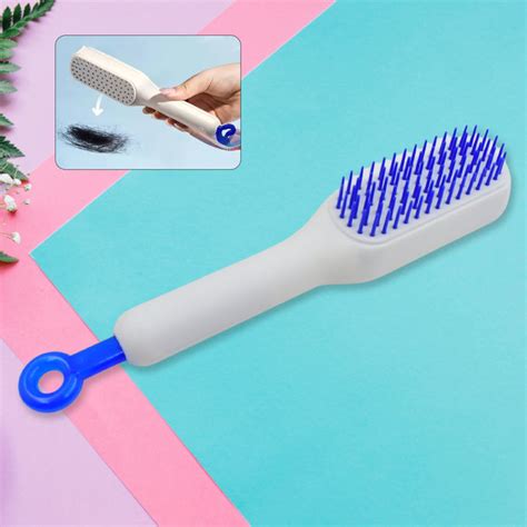 Self-Cleaning Hairbrush, Self-Cleaning Anti-Static Detangling Massage ...