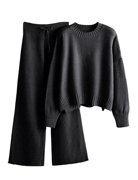 Zaxqunty 2 Piece Outfits for Women Sweater Sets Knit Long Sleeve Tops ...