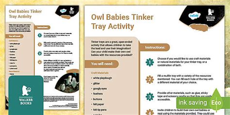 FREE! - Owl Babies: Owl Tinker Tray Activity (teacher made)