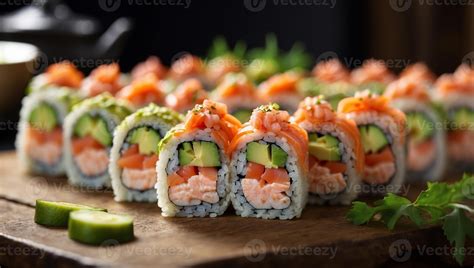 Philadelphia roll sushi with salmon prawn avocado cream cheese Sushi ...