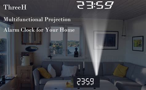 Buy ThreeH Digital Projection Alarm Clock FM Radio Clock with USB ...