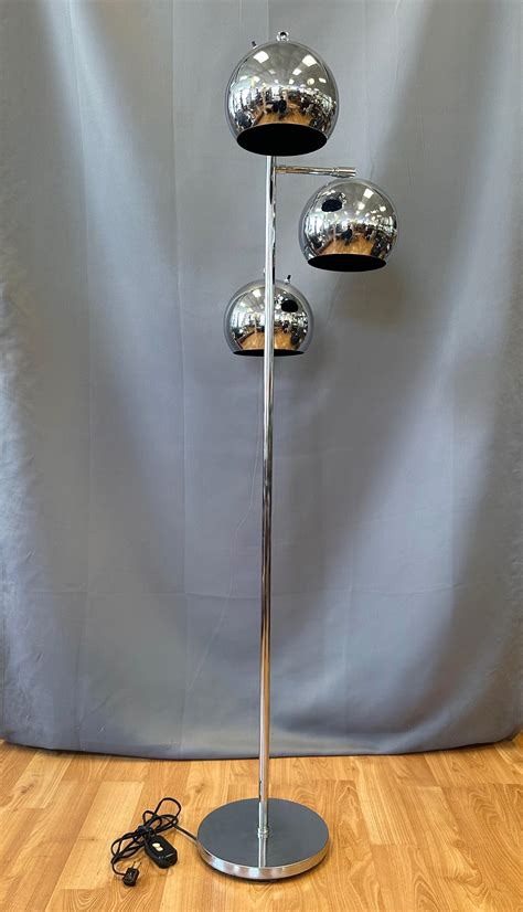 OMI for Koch and Lowy Chrome Orb Three-Light Floor Lamp, Late 1960s For ...