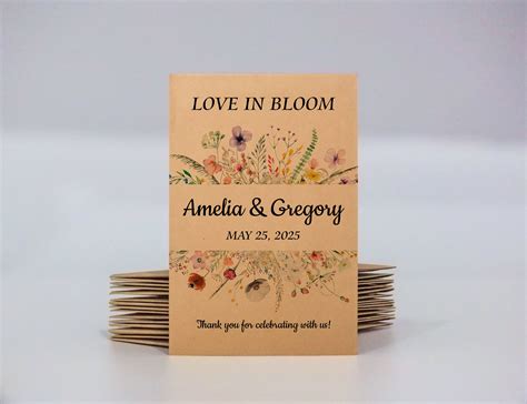 Personalized Seed Packets Let Love Grow Wildflower With Seeds Wedding ...