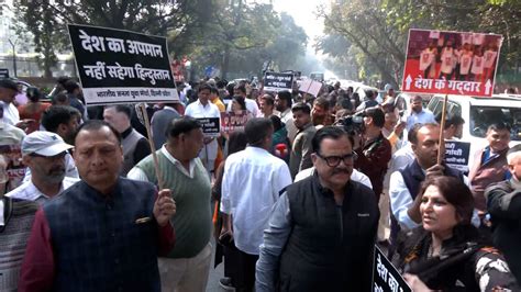 BJP holds Delhi protest; accuses Congress of disrupting AI summit