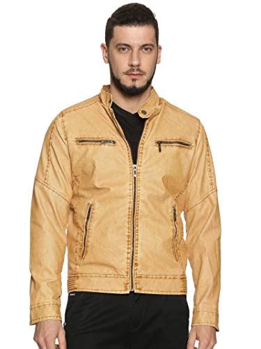 SHOWOFF Men's Jacket (A9904_LtBrown_Brown_M) : Amazon.in: Clothing ...