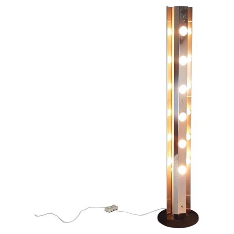 Italian Space Age Steel and Black Metal 1970s Floor Lamp with 6 Light ...