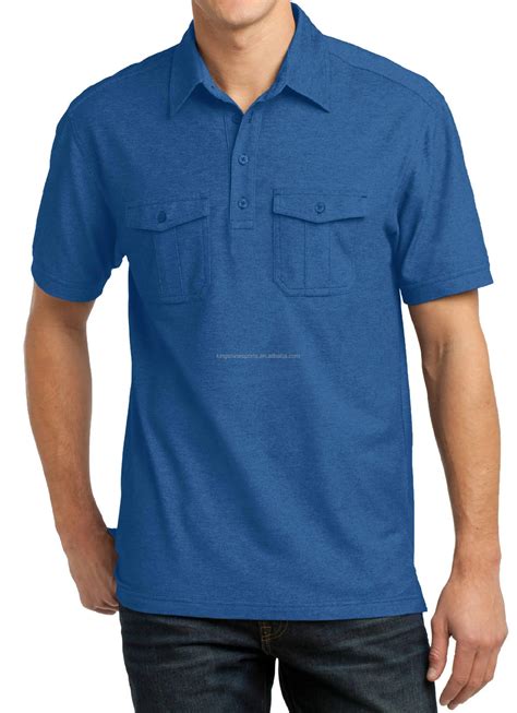 Work Men Casual 55/45 Cotton/poly Pique Self-fabric Collar Polo Shirt ...