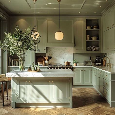 24 Beautiful Sage Green Kitchens