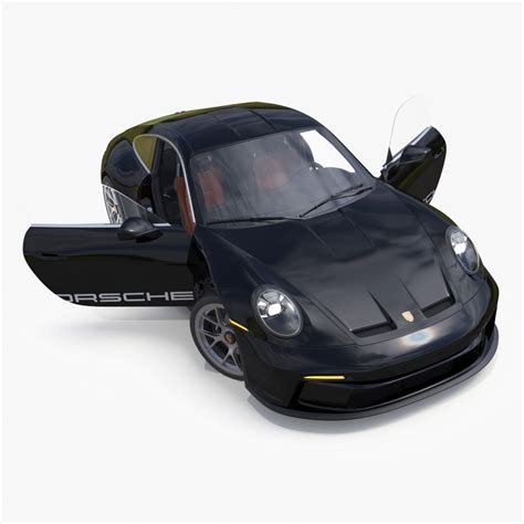 Sport Car Porsche 911 2024 Black Simplified Rigged for Maya 3D model ...
