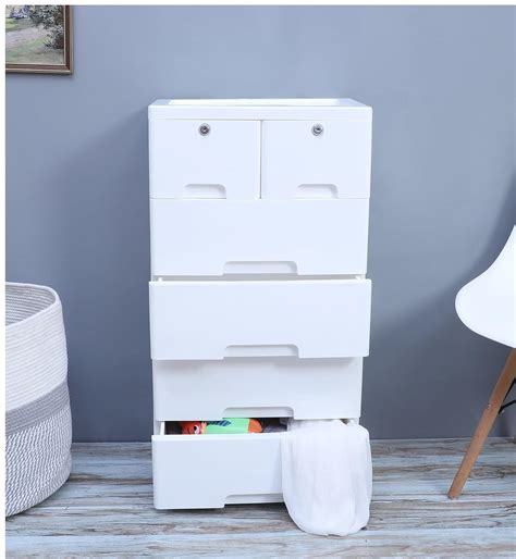 The Tickle Toe 6-Drawer Glossy Plastic Chest for Kids | White Storage ...