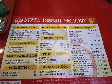 Menu at Pizza Donut Factory, Lucknow
