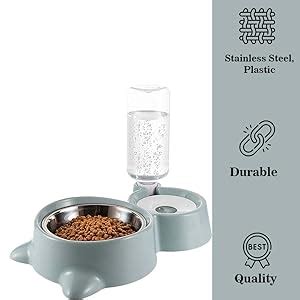 Buy CREDLY 2 in 1 Bowl Water and Food Cat Feeder with Detachable ...