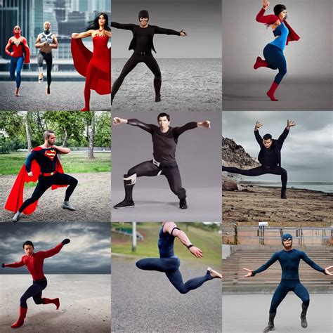 person doing a superhero landing pose | Stable Diffusion