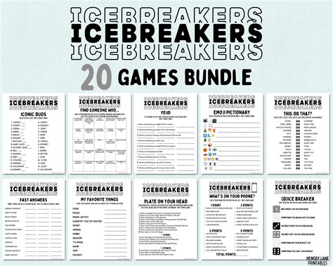 Icebreaker games bundle group activity office games fun printable games ...