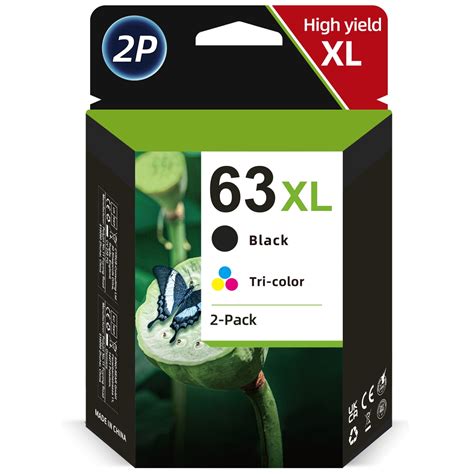 HP 63XL Ink Cartridge, Black/Tri-Color, for OfficeJet 3830, 4650, Envy ...