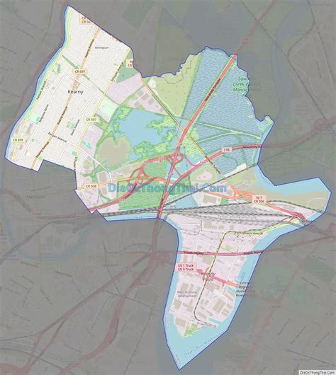 Map of Kearny town, New Jersey - Thong Thai Real