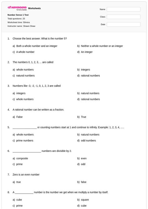 50+ Number Sense worksheets for Class 4 on Wayground | Free & Printable
