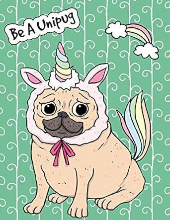 Buy Big Fat Bullet Journal Notebook for Dog Lovers Unicorn Pug - Green ...