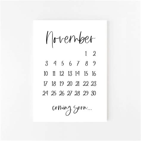 Buy November 2024 Pregnancy Announcement Printable November Calendar ...