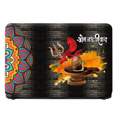 Shop Om Namah Shivay Black Bricks Multi Spiral Laptop Skin | Buy Online ...