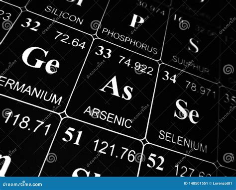 Arsenic on the Periodic Table of the Elements Stock Image - Image of ...