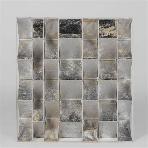 60884 | Silver Foiling Woven Wall Art With Metal Frame – Manglam Arts