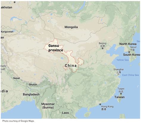 Map Gansu China