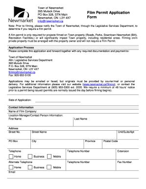 Fillable Online town newmarket on Film permit package - town.newmarket ...