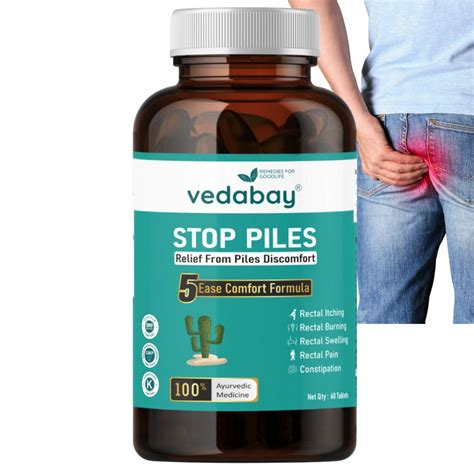 Buy Vedabay Piles Care Tablets, Comprehensive Solution for Hemorrhoids ...