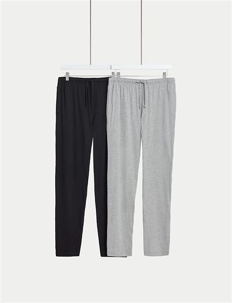 Buy 2pk Pure Cotton Pyjama Bottoms at Marks & Spencer