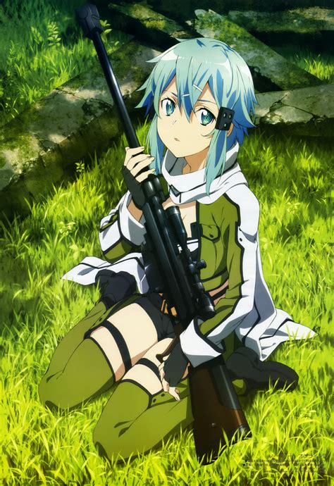 sinon (sword art online and 1 more) drawn by ochiai_hitomi | Danbooru