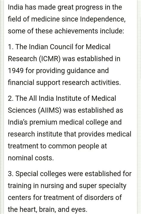 (B) Prepare a timeline of the progress in the medical field in India ...