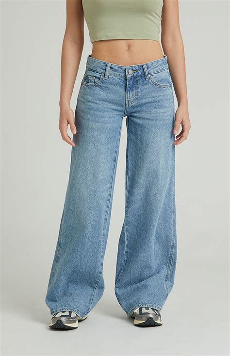 PacSun Eco Medium Blue Low Rise Baggy Jeans | PacSun