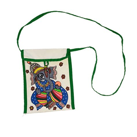 Artistic Ganesha Sling Bag | Handcrafted Indian Folk Art Shoulder Bag ...