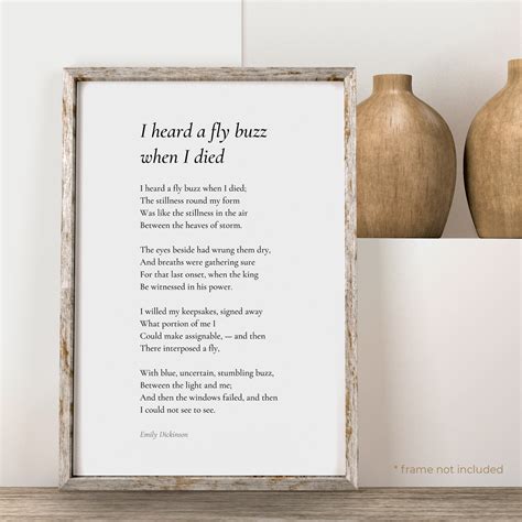 I Heard a Fly Buzz by Emily Dickinson Poem Print Poetry | Etsy