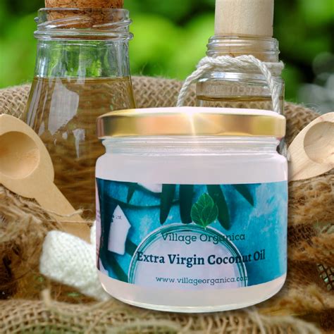 Village Organica Extra Virgin Cold Pressed Coconut Oil.