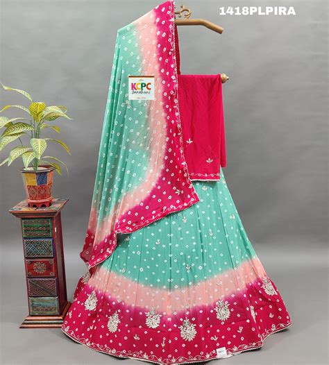 KcPc New multi shade Bandhani Cutdana work lehenga set, RAJ – Priyaz ...