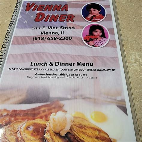 Menu at Vienna Diner restaurant, Vienna