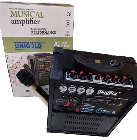 Unigold Cube C-34 Musical Amplifier with Active Speaker, 30 Watts, Mic ...