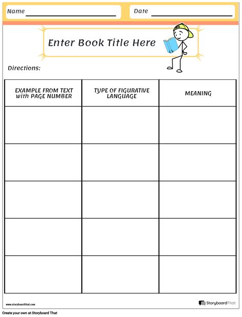 Reading Stickman Figurative Language Template