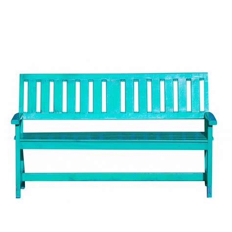 Slatted Back Bench: Turquoise – The Yellow Door Store