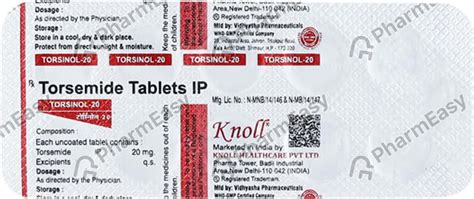 Torsinol 20 MG Tablet (10): Uses, Side Effects, Price & Dosage | PharmEasy