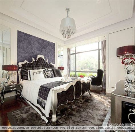 美式风格经典时尚主人房卧室床头背景墙实木吊顶装修效果图片 – 设计本装修效果图