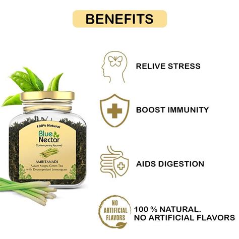 Amritanadi Green Tea Leaves with Lemongrass – Blue Nectar