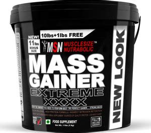 MUSCLE SIZE EXTREME MASS GAINER HIGH PROTEIN MUSCLE & SIZE GAIN (11lbs ...