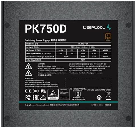 Deepcool PK750D 750 Watts Computer PSU with 2 SATA Cables - Deepcool ...